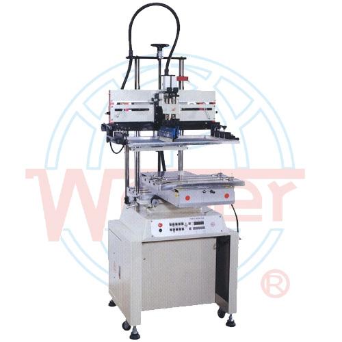 Screen printer with slide table for flat surface